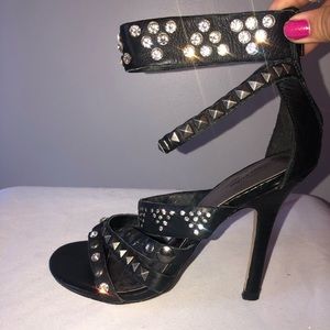 Strappy studded heels